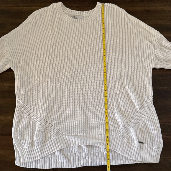 Hollister Cream White Knit Long Sleeve Sweater Large - Picture 11 of 11